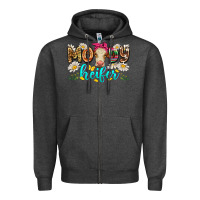 Charcoal Heather moody heifer Zipper Hoodie - Zillion Design Studio