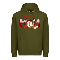 Army Green baseball mom Premium Hoodie - MaliasSmallBusiness