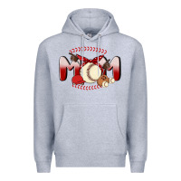 Heather Grey baseball mom Premium Hoodie - MaliasSmallBusiness