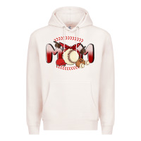 Pale Pink baseball mom Premium Hoodie - MaliasSmallBusiness