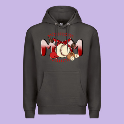 Baseball Mom Premium Hoodie Designed By Maliassmallbusiness