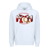 White baseball mom Premium Hoodie - MaliasSmallBusiness