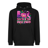Black halloween boo with cancer ribbon breast cancer sca Heavyweight Hoodie - AdoDesignShop