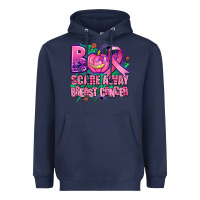 Navy halloween boo with cancer ribbon breast cancer sca Heavyweight Hoodie - AdoDesignShop