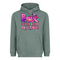 Sage halloween boo with cancer ribbon breast cancer sca Heavyweight Hoodie - AdoDesignShop