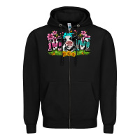 Black mom with cow Zipper Hoodie - Zillion Design Studio