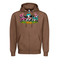 Chestnut mom with cow Zipper Hoodie - Zillion Design Studio