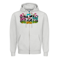 Dove Grey mom with cow Zipper Hoodie - Zillion Design Studio