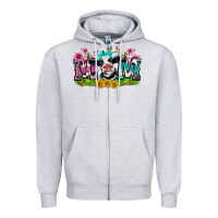 Heather Grey mom with cow Zipper Hoodie - Zillion Design Studio