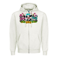 Oatmeal Heather mom with cow Zipper Hoodie - Zillion Design Studio