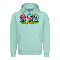 Seafoam mom with cow Zipper Hoodie - Zillion Design Studio