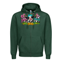 Sports Green mom with cow Zipper Hoodie - Zillion Design Studio