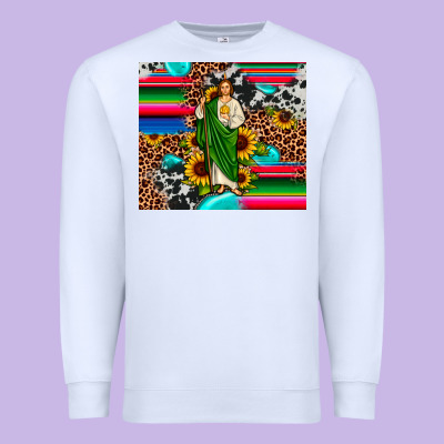 San Judas Leopard Cowhide Gemstone Premium Sweatshirt Designed By Jahusdesignshop