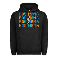 Pigment Black boy mama lightning bolt Urban Hoodie - MaliasSmallBusiness