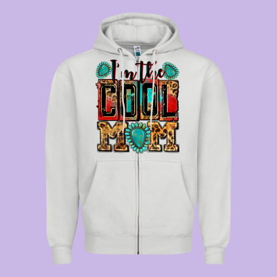 I'm The Cool Mom Zipper Hoodie Designed By Zillion Design Studio