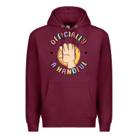 Burgundy officially a handful Premium Hoodie - MaliasSmallBusiness