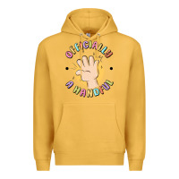 Mustard officially a handful Premium Hoodie - MaliasSmallBusiness