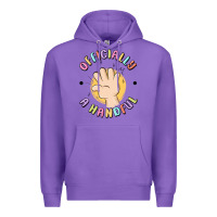 Purple officially a handful Premium Hoodie - MaliasSmallBusiness