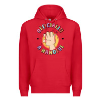Red officially a handful Premium Hoodie - MaliasSmallBusiness