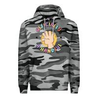 Slate Camo officially a handful Premium Hoodie - MaliasSmallBusiness