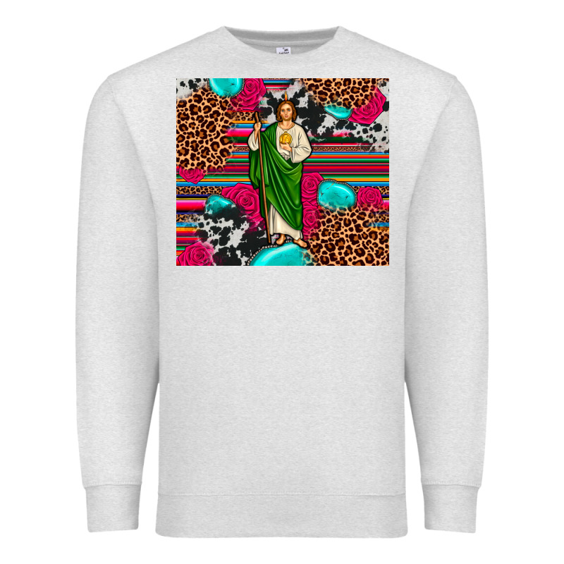 San Judas Leopard Cowhide Tumbler Premium Sweatshirt by JahusDesignShop | Teevron