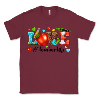 Burgundy love teacher life Classic Tee - texasbilliewilder