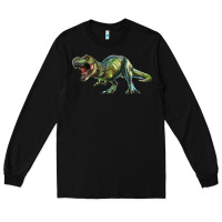 Black t rex dinosaur Long Sleeve Tee - RanaPortraitStore
