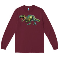Burgundy t rex dinosaur Long Sleeve Tee - RanaPortraitStore