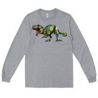 Heather Grey t rex dinosaur Long Sleeve Tee - RanaPortraitStore