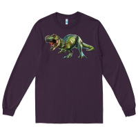 Plum t rex dinosaur Long Sleeve Tee - RanaPortraitStore