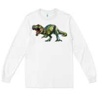White t rex dinosaur Long Sleeve Tee - RanaPortraitStore
