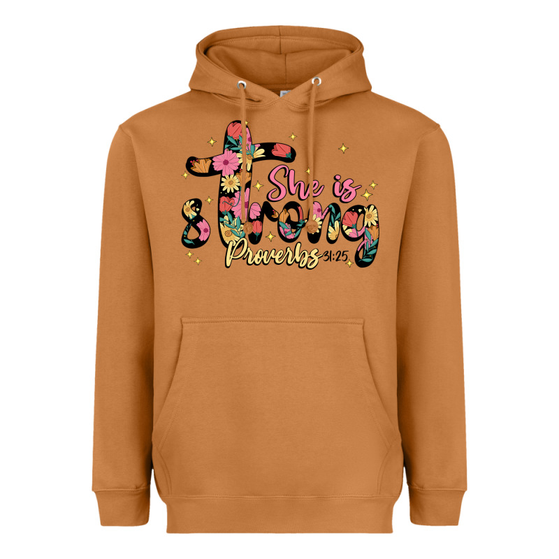 She Is Strong Proverbs 31 25 Heavyweight Hoodie by JahusDesignShop | Teevron