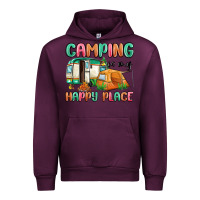 Mauve Wine camping is my happy place Urban Hoodie - MaliasSmallBusiness