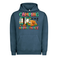 Pigment Midnight Navy camping is my happy place Urban Hoodie - MaliasSmallBusiness