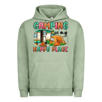 Pigment Oil Green camping is my happy place Urban Hoodie - MaliasSmallBusiness