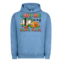 Pigment Pebble Blue camping is my happy place Urban Hoodie - MaliasSmallBusiness
