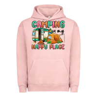 Pigment Salmon camping is my happy place Urban Hoodie - MaliasSmallBusiness