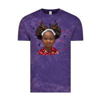 Cloud Purple christmas african girl Vintage Tee - BarkalooDesign