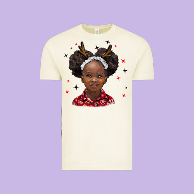 Christmas African Girl Vintage Tee Designed By Barkaloodesign