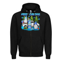 Black merry christmas gnomies Zipper Hoodie - texasbilliewilder