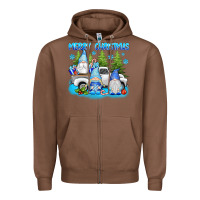 Chestnut merry christmas gnomies Zipper Hoodie - texasbilliewilder