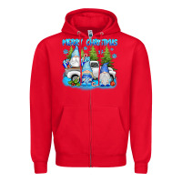 Red merry christmas gnomies Zipper Hoodie - texasbilliewilder