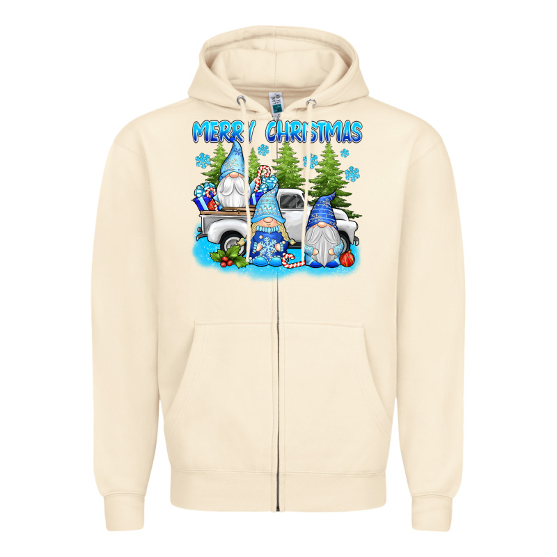 Merry Christmas Gnomies Zipper Hoodie by texasbilliewilder | Teevron