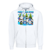 White merry christmas gnomies Zipper Hoodie - texasbilliewilder