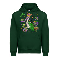Forest Green mardi gras pelican Urban Hoodie - MaliasSmallBusiness