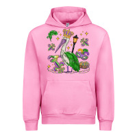 Fuchsia Pink mardi gras pelican Urban Hoodie - MaliasSmallBusiness
