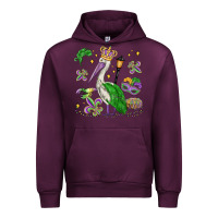 Mauve Wine mardi gras pelican Urban Hoodie - MaliasSmallBusiness