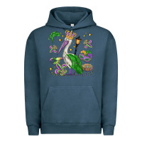 Pigment Midnight Navy mardi gras pelican Urban Hoodie - MaliasSmallBusiness