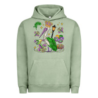 Pigment Oil Green mardi gras pelican Urban Hoodie - MaliasSmallBusiness