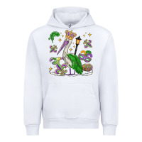 White mardi gras pelican Urban Hoodie - MaliasSmallBusiness